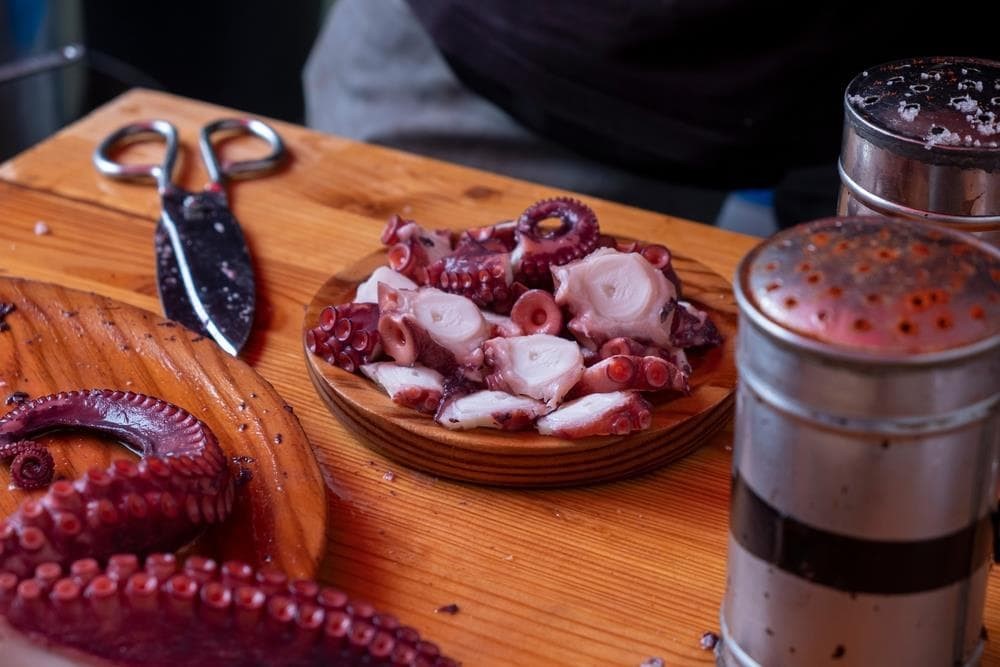 Pratos de culler con polbos da ría